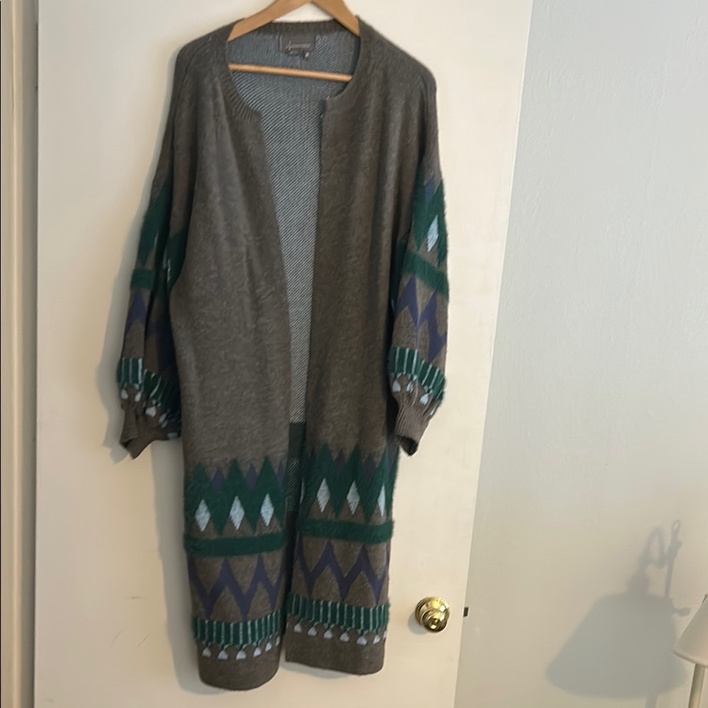 Vintage Geometric Knit Cardigan